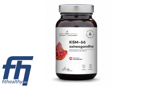 Aura Herbals Ashwagandha KSM 66 Root 500 Mg 30 Caps Sportinis Maistas