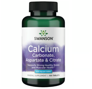 Swanson Calcium Carbonate, Aspartate & Citrate 500 mg