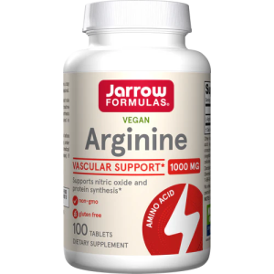 Jarrow Formulas Arginine 1000 mg L-arginina Wzmacniacze tlenku azotu Aminokwasy Przedtreningówka i energia